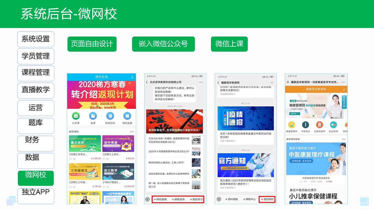 微信網校系統搭建_微信課堂怎么搭建 微信網校平臺 網校系統建設 第1張