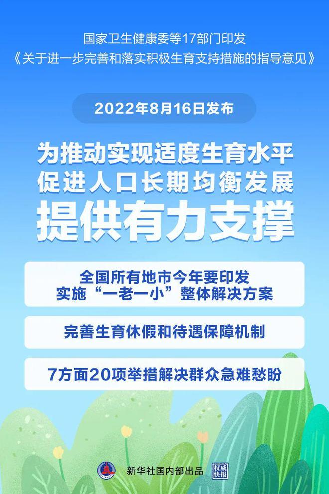 鼓勵生三孩！20項給力措施！17部門聯合發文